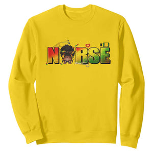 Proud Black Nurse Sweatshirt Black History Month Healthcare Gift TS12 Daisy Print Your Wear