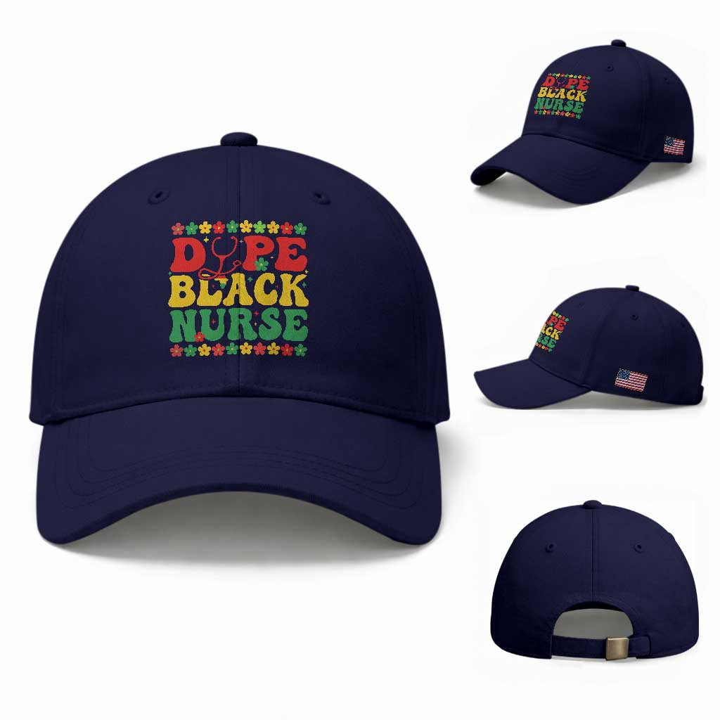 Melanin Queen Nursing Black History Month Gift Baseball Cap Dope Black Nurse TS12 Baseball Cap Universal Fit Dark Blue Print Your Wear