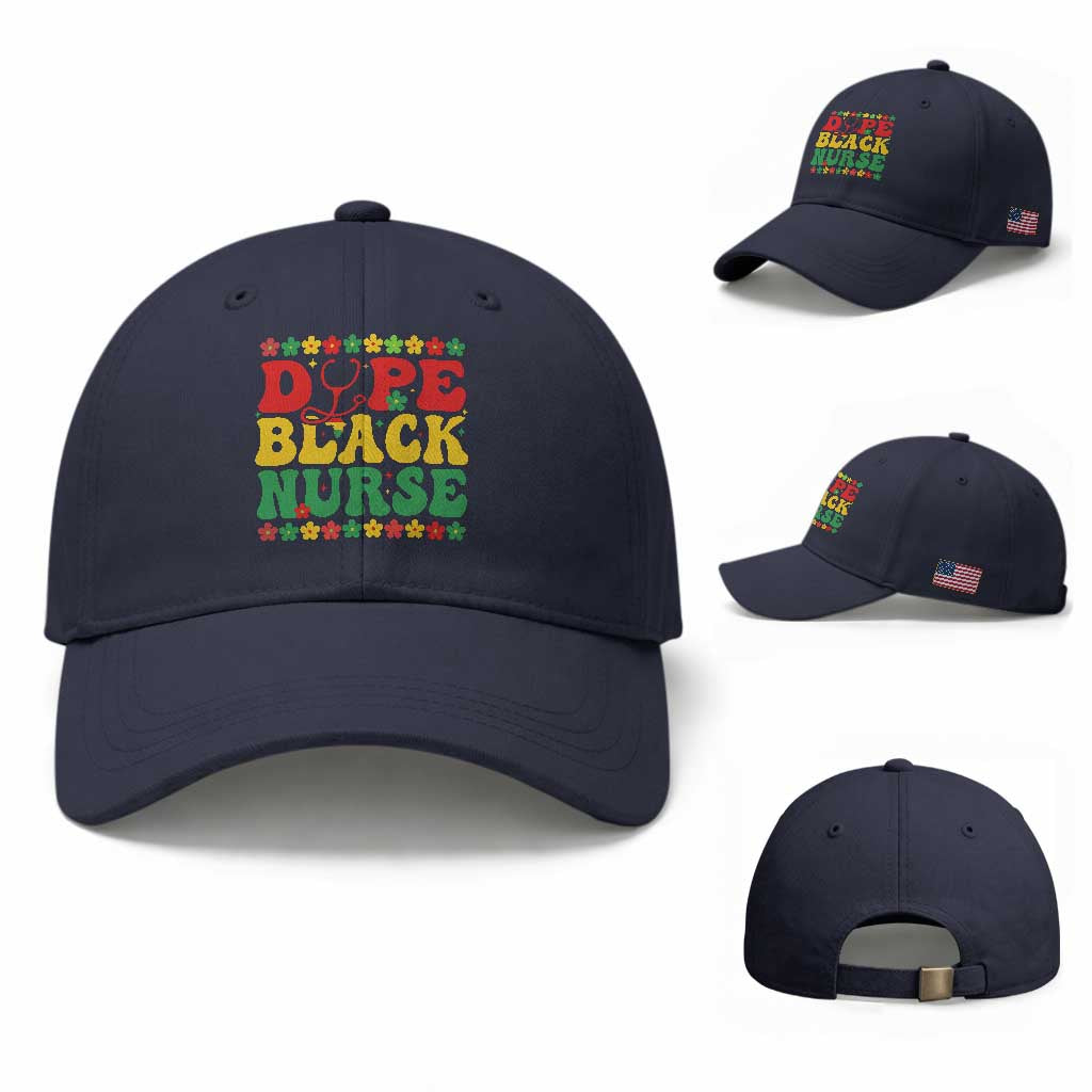 Melanin Queen Nursing Black History Month Gift Baseball Cap Dope Black Nurse TS12 Baseball Cap Universal Fit Navy Print Your Wear