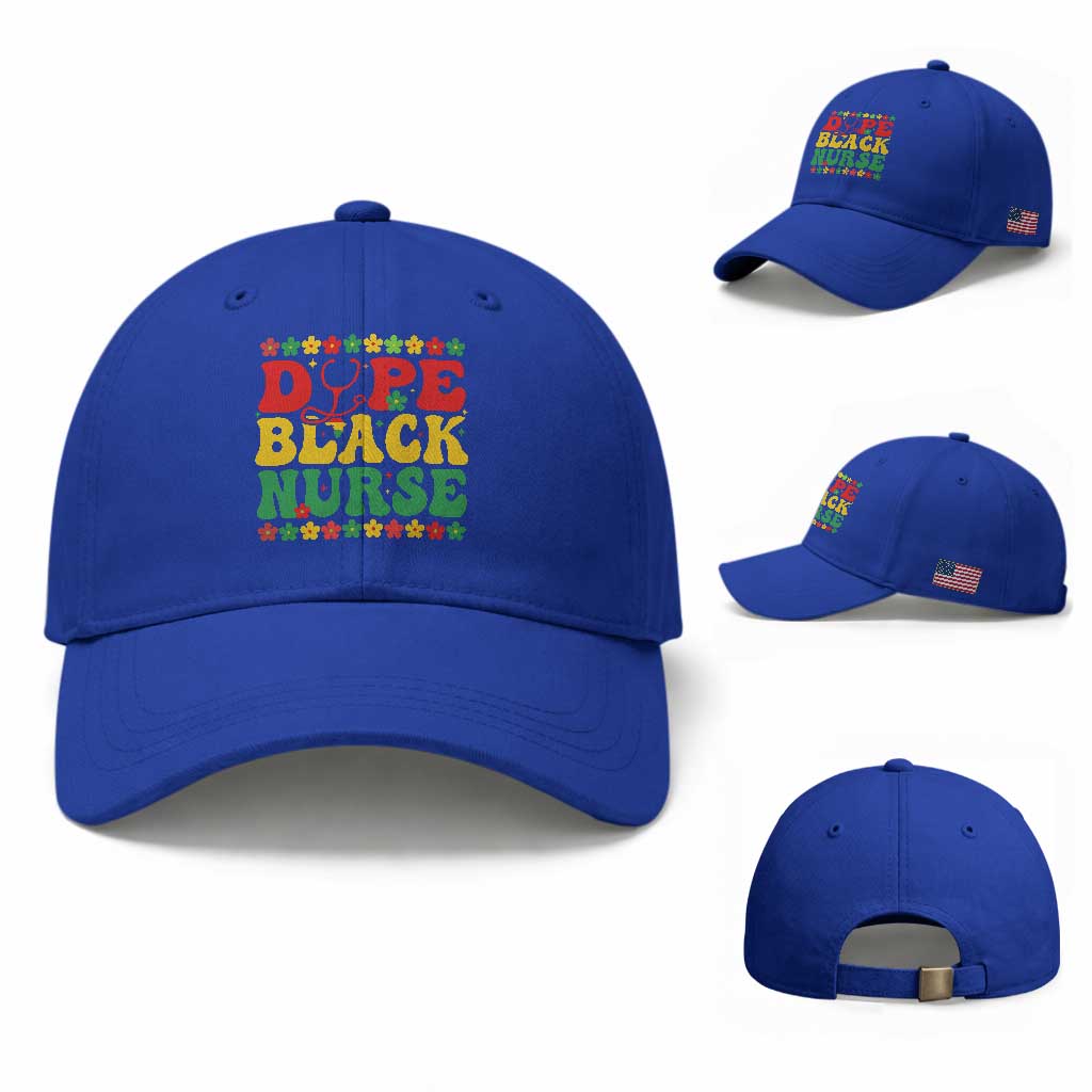 Melanin Queen Nursing Black History Month Gift Baseball Cap Dope Black Nurse TS12 Baseball Cap Universal Fit Royal Blue Print Your Wear