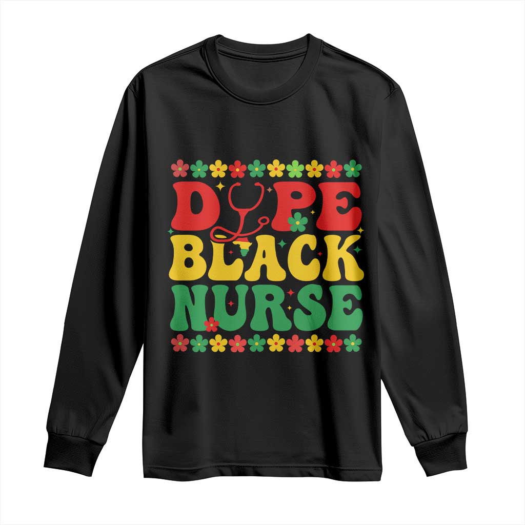 Melanin Queen Nursing Black History Month Gift Long Sleeve Shirt Dope Black Nurse TS12 Black Print Your Wear