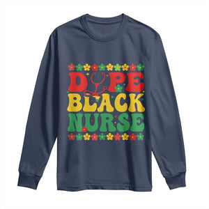 Melanin Queen Nursing Black History Month Gift Long Sleeve Shirt Dope Black Nurse TS12 Navy Print Your Wear