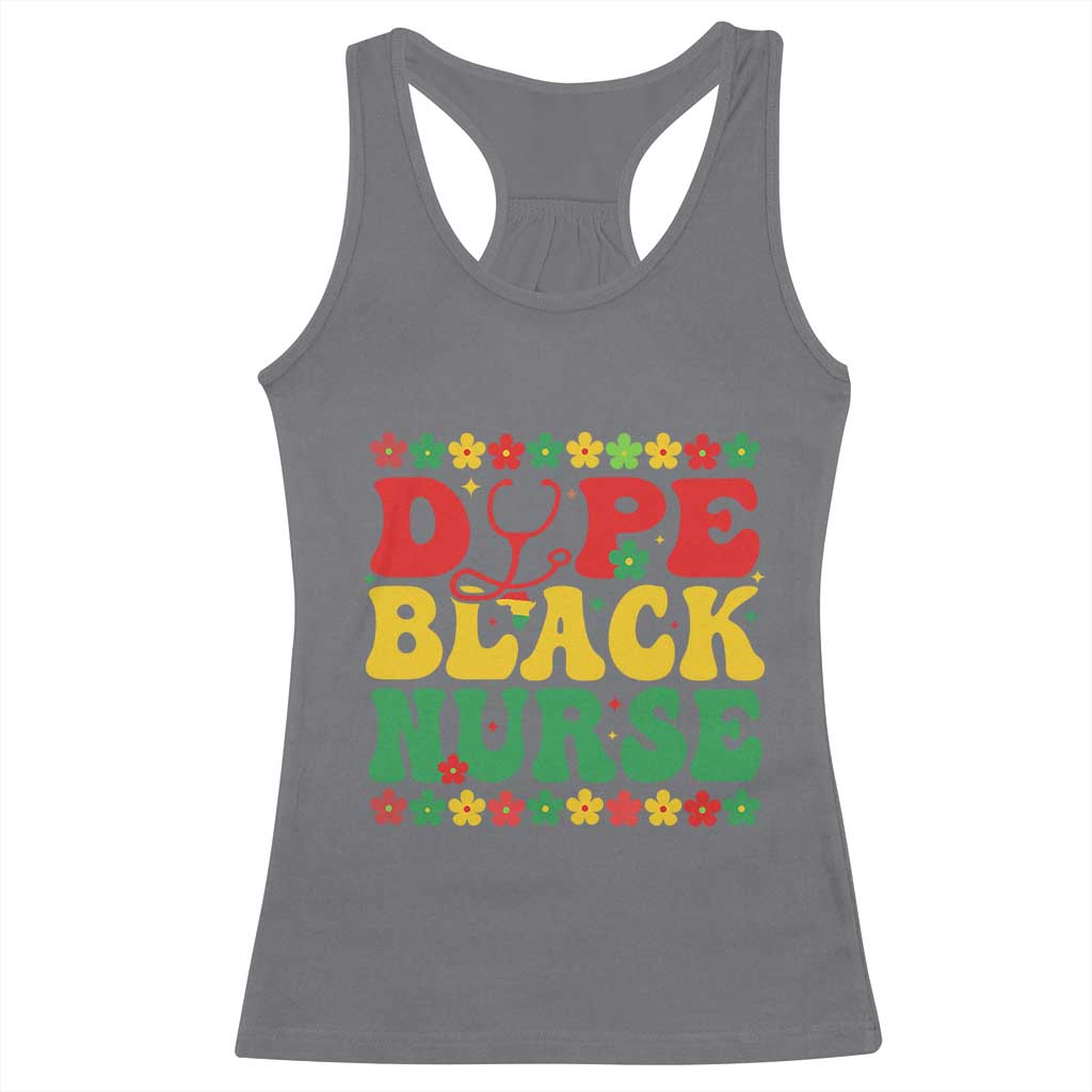 Melanin Queen Nursing Black History Month Gift Racerback Tank Top Dope Black Nurse TS12 Charcoal Print Your Wear