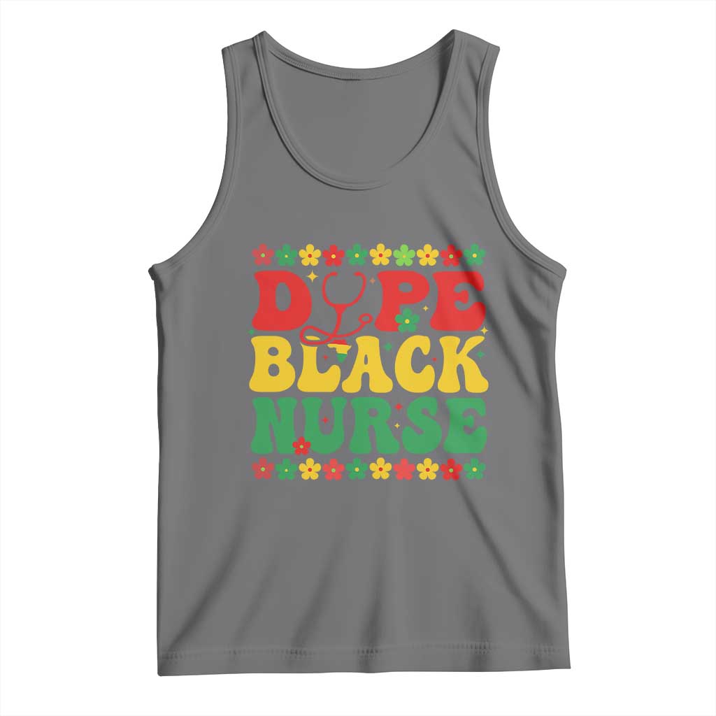 Melanin Queen Nursing Black History Month Gift Tank Top Dope Black Nurse TS12 Black Heather Print Your Wear