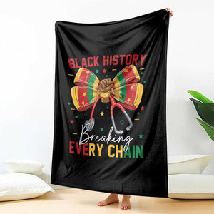 Black History Breaking Every Chain Throw Blanket Gift For Black Nurse TS12 Print Your Wear