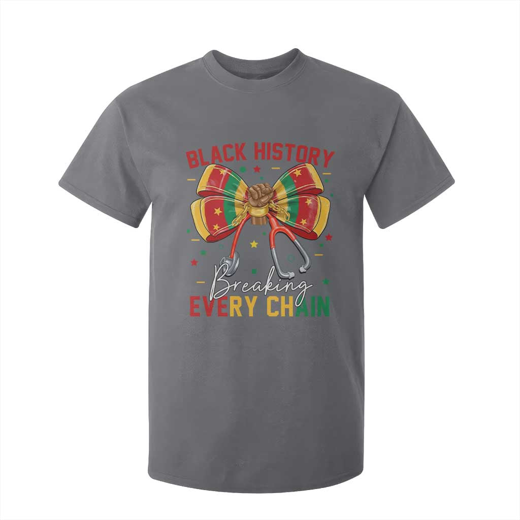 Black History Breaking Every Chain T Shirt For Kid Gift For Black Nurse TS12 Charcoal Print Your Wear