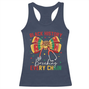 Black History Breaking Every Chain Racerback Tank Top Gift For Black Nurse TS12 Navy Print Your Wear