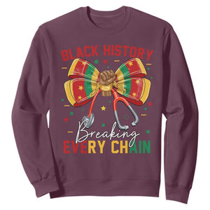 Black History Breaking Every Chain Sweatshirt Gift For Black Nurse TS12 Maroon Print Your Wear