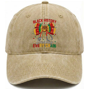 Black History Breaking Every Chain Washed Cotton Baseball Cap Gift For Black Nurse TS12 Print Your Wear