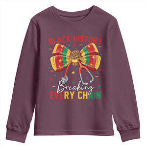 Black History Breaking Every Chain Youth Sweatshirt Gift For Black Nurse TS12 Maroon Print Your Wear