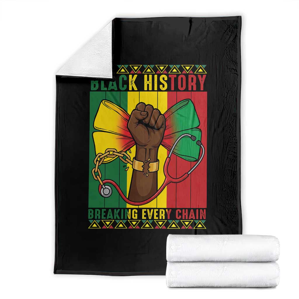Breaking Every Chain Throw Blanket Black History Medical Professional Gift TS12 Black Print Your Wear