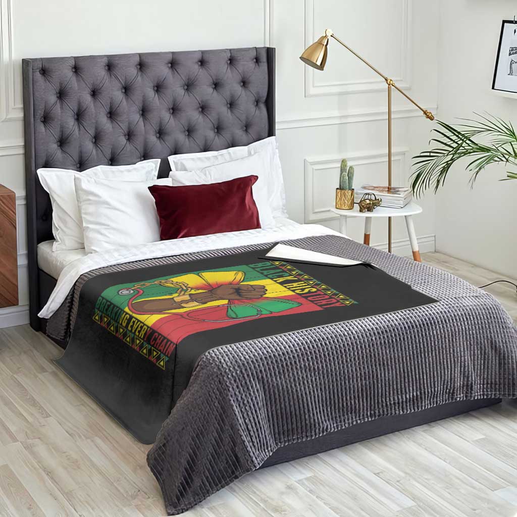 Breaking Every Chain Throw Blanket Black History Medical Professional Gift TS12 Print Your Wear