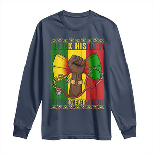 Breaking Every Chain Long Sleeve Shirt Black History Medical Professional Gift TS12 Navy Print Your Wear