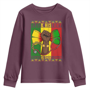 Breaking Every Chain Youth Sweatshirt Black History Medical Professional Gift TS12 Maroon Print Your Wear