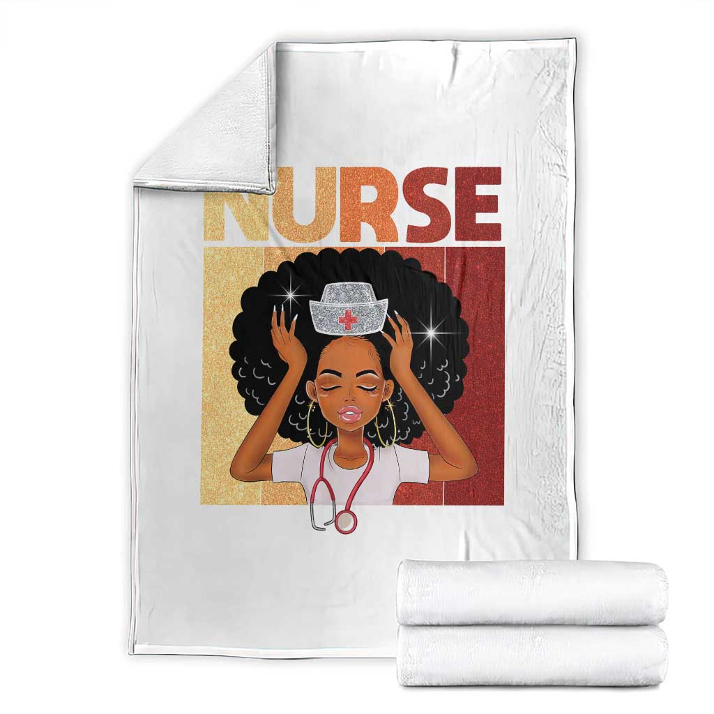 Strong Black Nurse Throw Blanket Black History Medical Professional Gift TS12 White Print Your Wear