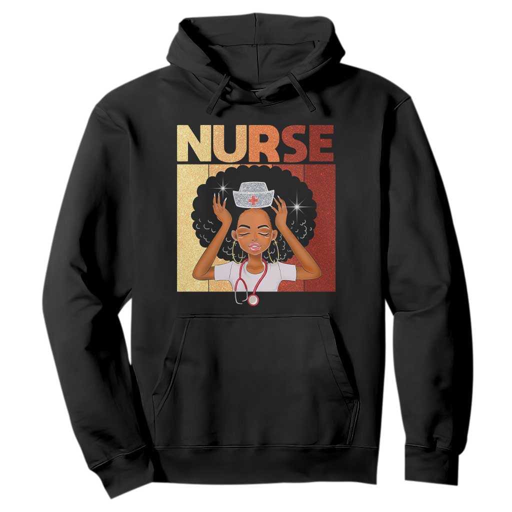 Strong Black Nurse Hoodie Black History Medical Professional Gift TS12 Black Print Your Wear