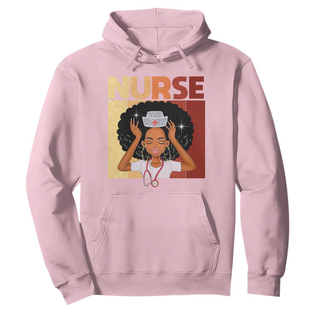 Strong Black Nurse Hoodie Black History Medical Professional Gift TS12 Light Pink Print Your Wear