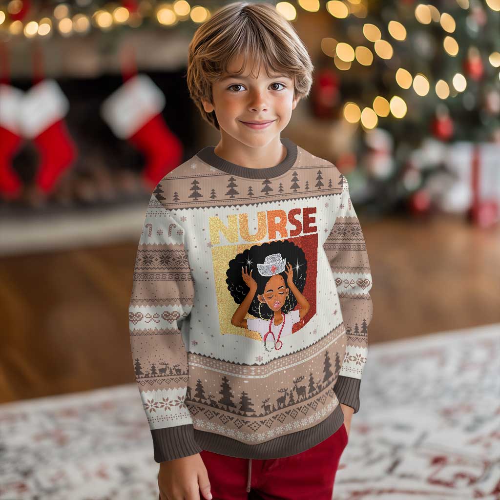 Strong Black Nurse Ugly Christmas Sweater Black History Medical Professional Gift TS12 Mocha Mousse Print Your Wear