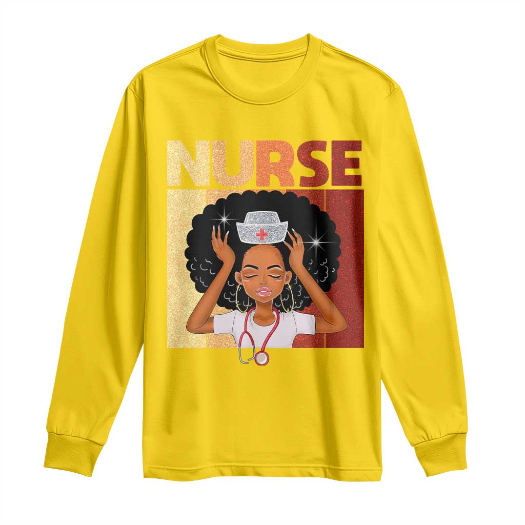 Strong Black Nurse Long Sleeve Shirt Black History Medical Professional Gift TS12 Daisy Print Your Wear