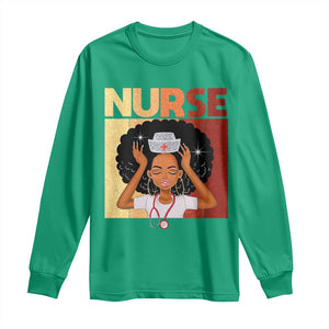 Strong Black Nurse Long Sleeve Shirt Black History Medical Professional Gift TS12 Irish Green Print Your Wear