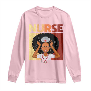 Strong Black Nurse Long Sleeve Shirt Black History Medical Professional Gift TS12 Light Pink Print Your Wear