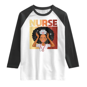 Strong Black Nurse Raglan Shirt Black History Medical Professional Gift TS12 White Black Print Your Wear