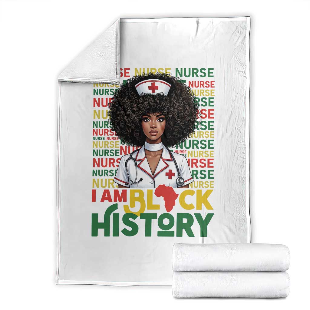 I Am Black History Throw Blanket Black History Month Nurse Gift TS12 White Print Your Wear