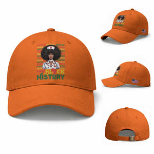 I Am Black History Baseball Cap Black History Month Nurse Gift TS12 Baseball Cap Universal Fit Orange Print Your Wear