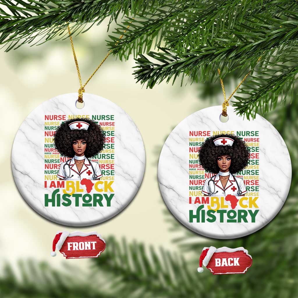 I Am Black History Ceramic Ornament Black History Month Nurse Gift TS12 1pc White Marble Print Your Wear