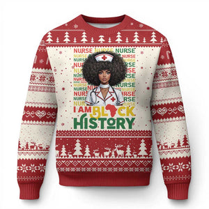 I Am Black History Ugly Christmas Sweater Black History Month Nurse Gift TS12 Beige Red Print Your Wear