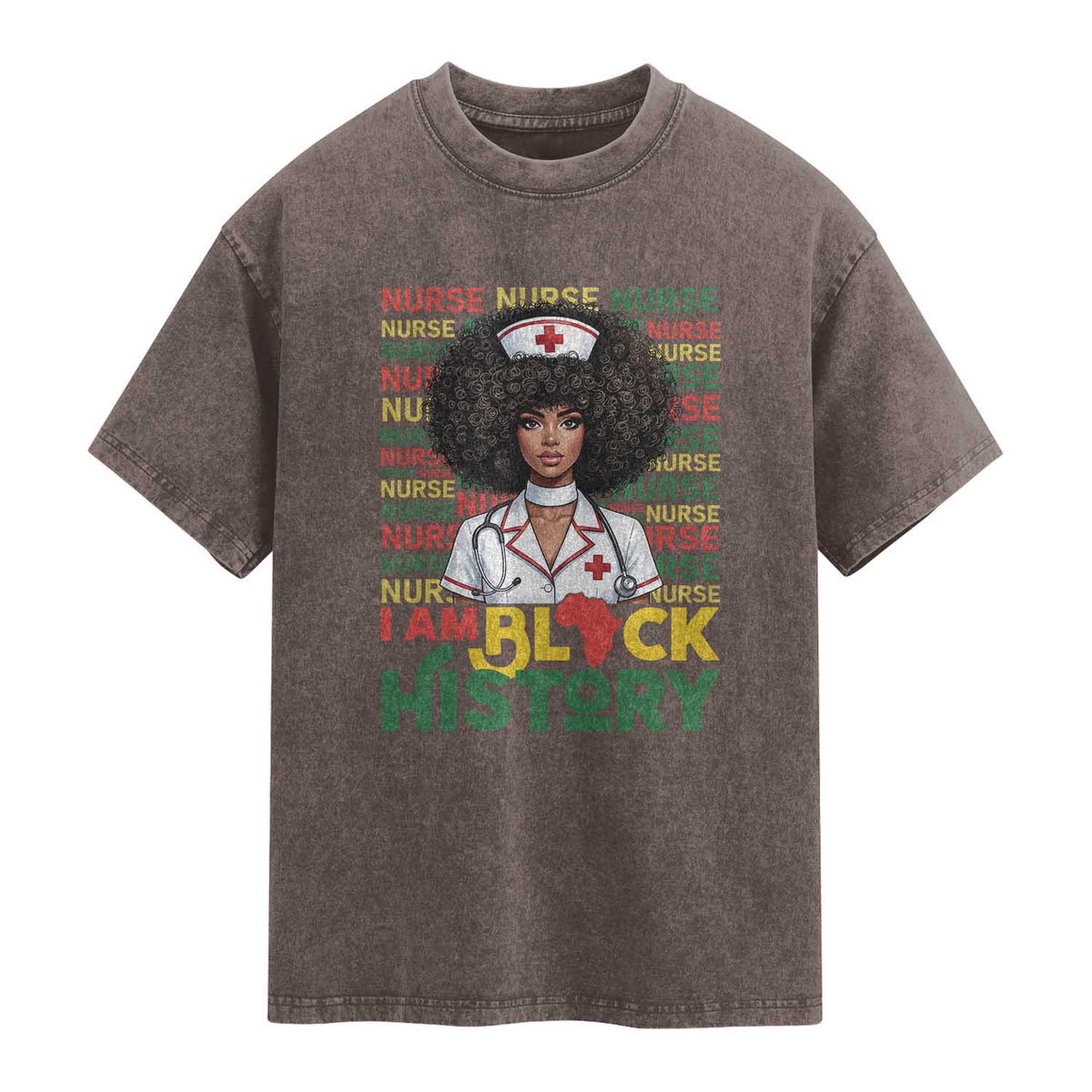 I Am Black History Washed Cotton T-Shirt Black History Month Nurse Gift