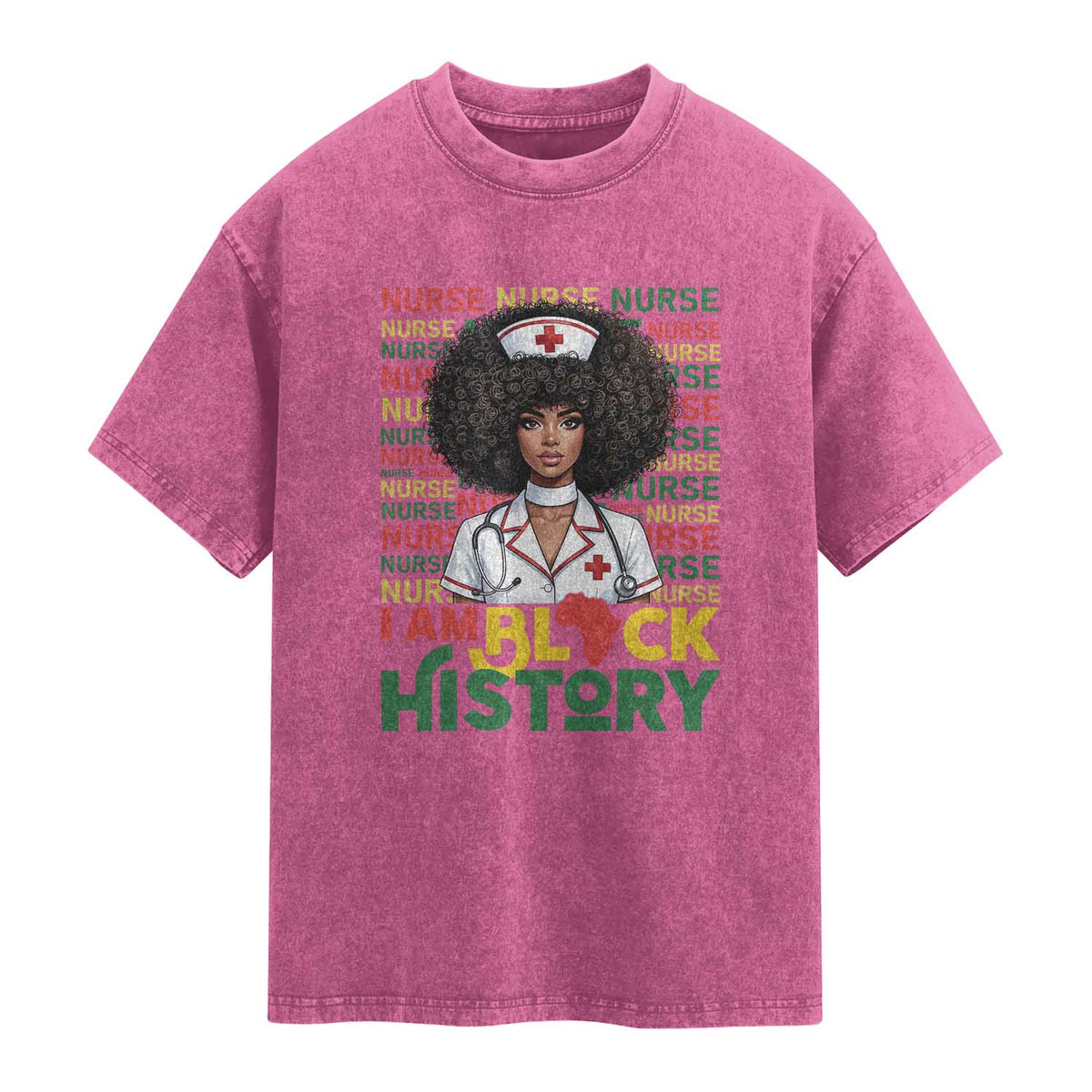 I Am Black History Washed Cotton T-Shirt Black History Month Nurse Gift