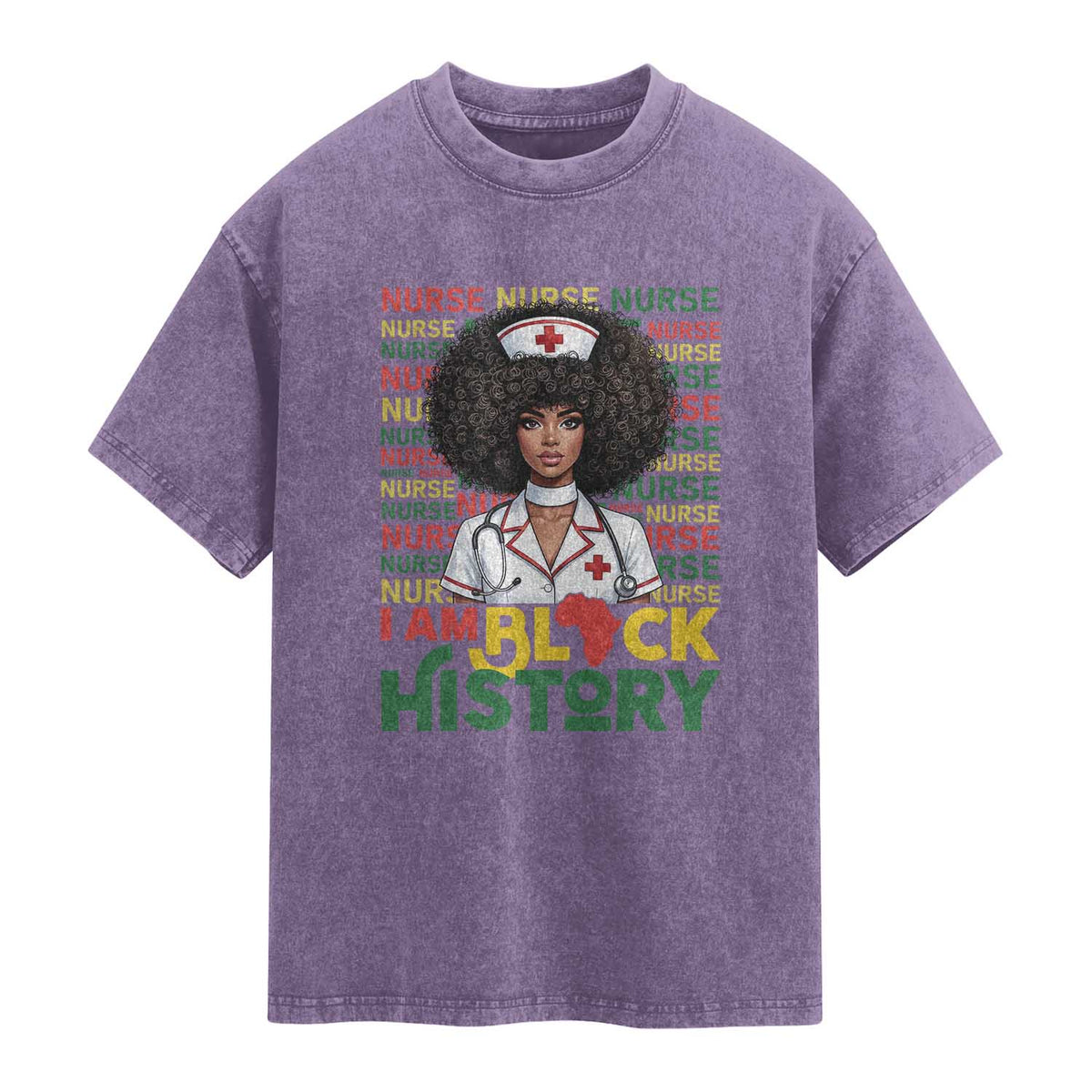 I Am Black History Washed Cotton T-Shirt Black History Month Nurse Gift