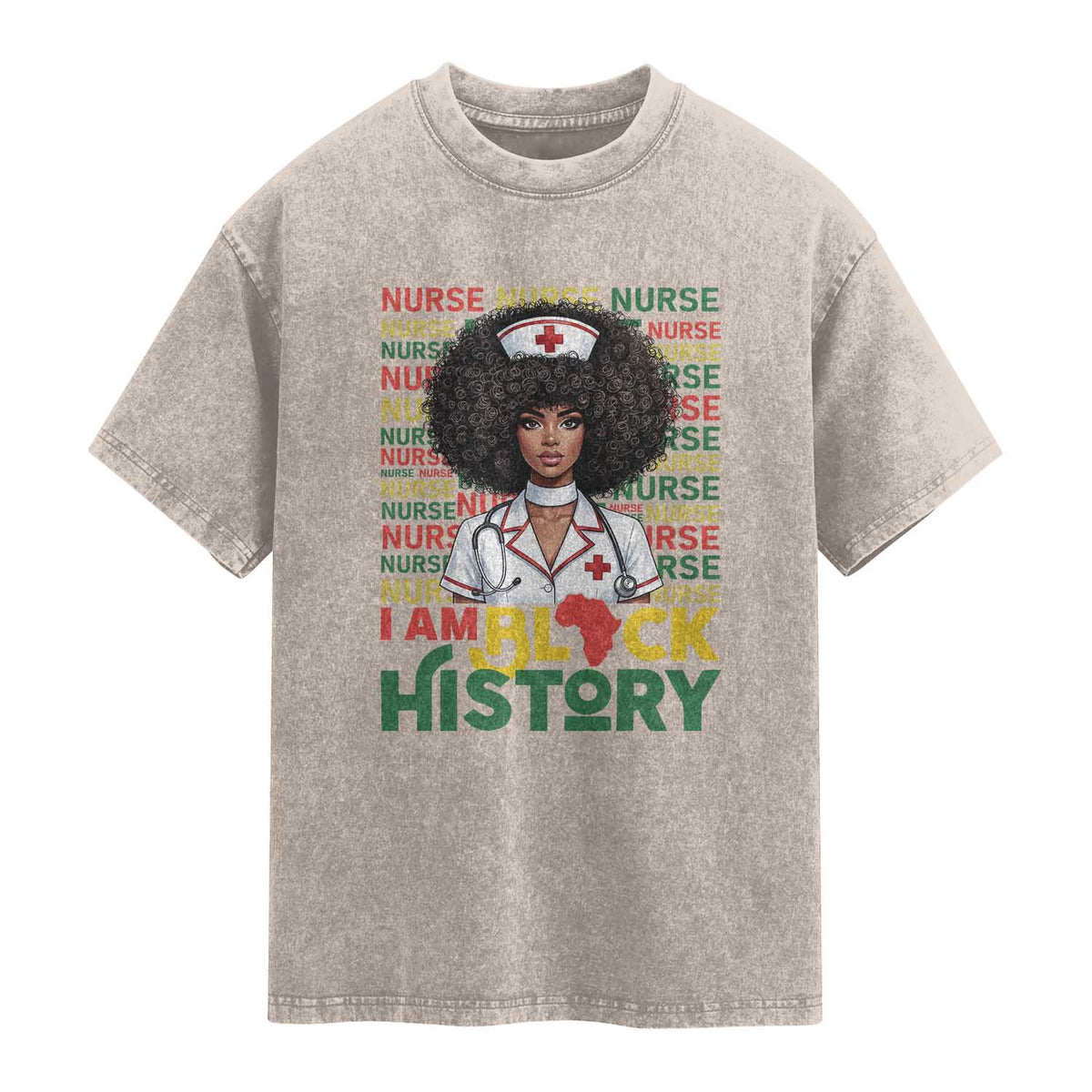 I Am Black History Washed Cotton T-Shirt Black History Month Nurse Gift