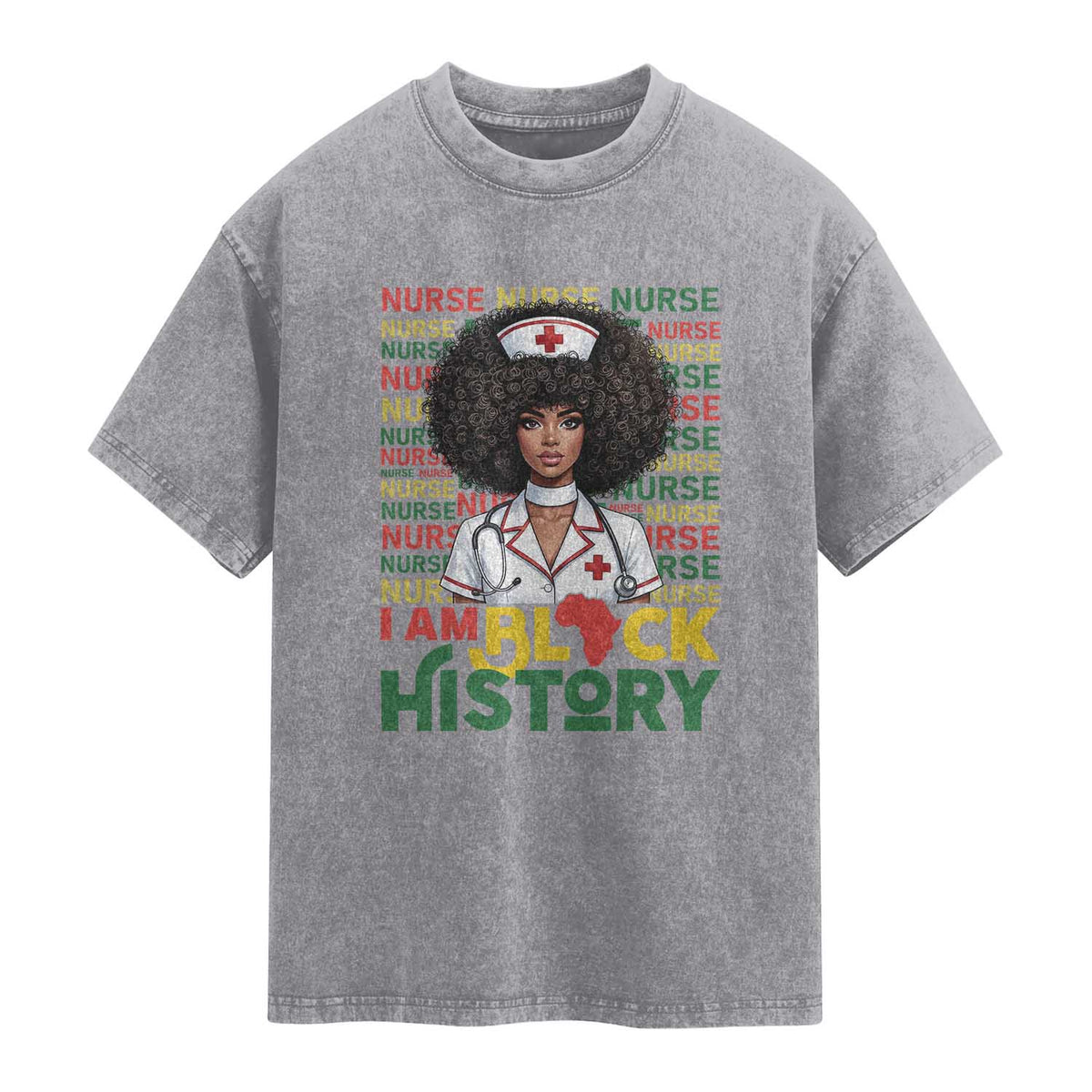I Am Black History Washed Cotton T-Shirt Black History Month Nurse Gift