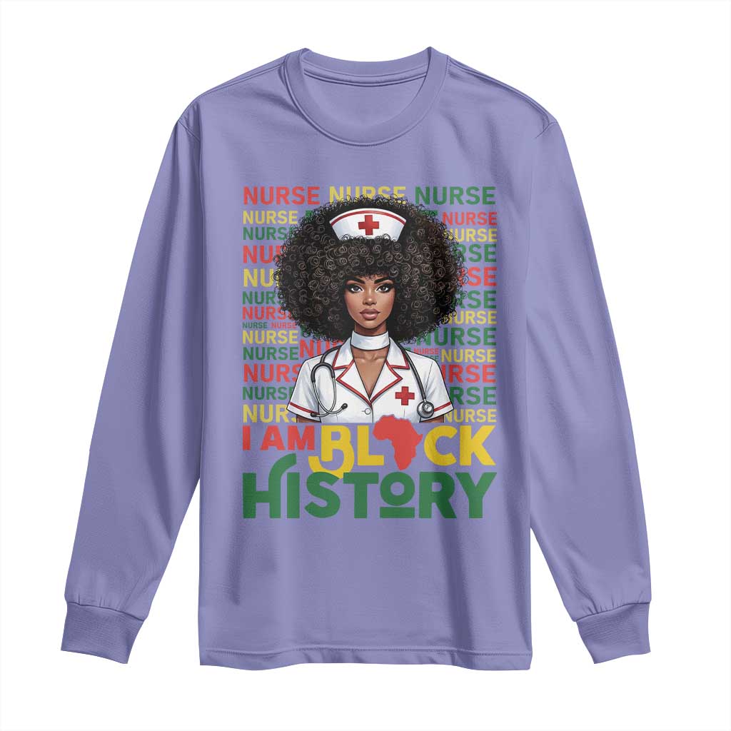 I Am Black History Long Sleeve Shirt Black History Month Nurse Gift TS12 Violet Print Your Wear