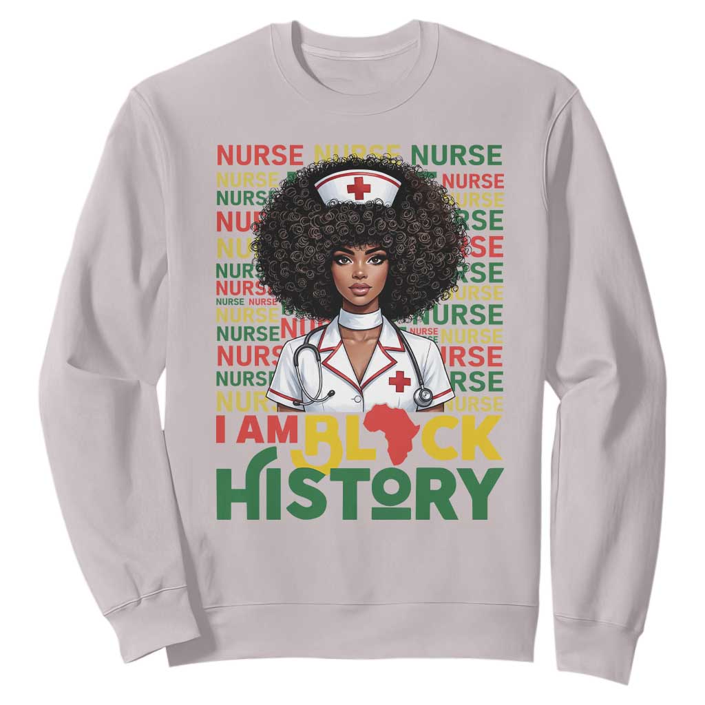 I Am Black History Sweatshirt Black History Month Nurse Gift TS12 Ice Gray Print Your Wear