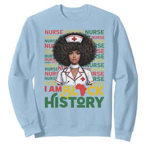I Am Black History Sweatshirt Black History Month Nurse Gift TS12 Light Blue Print Your Wear