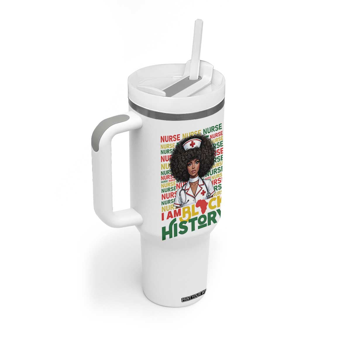 I Am Black History Tumbler With Handle Black History Month Nurse Gift TS12 Print Your Wear