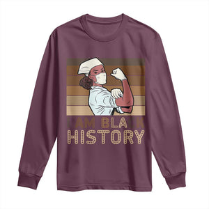 Proud Black Nurse Long Sleeve Shirt I Am Black History TS12 Maroon Print Your Wear