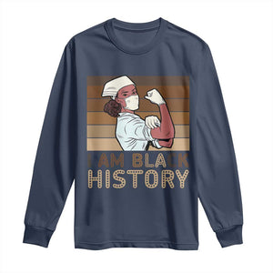 Proud Black Nurse Long Sleeve Shirt I Am Black History TS12 Navy Print Your Wear
