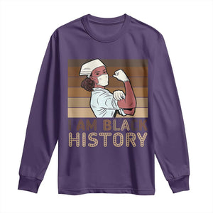 Proud Black Nurse Long Sleeve Shirt I Am Black History TS12 Purple Print Your Wear