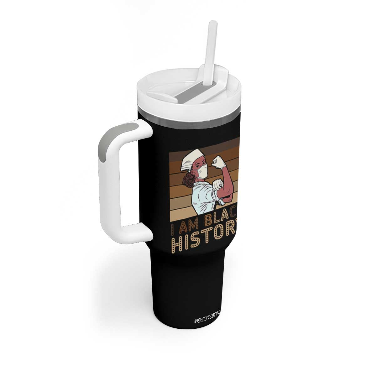 Proud Black Nurse Tumbler With Handle I Am Black History TS12 Print Your Wear