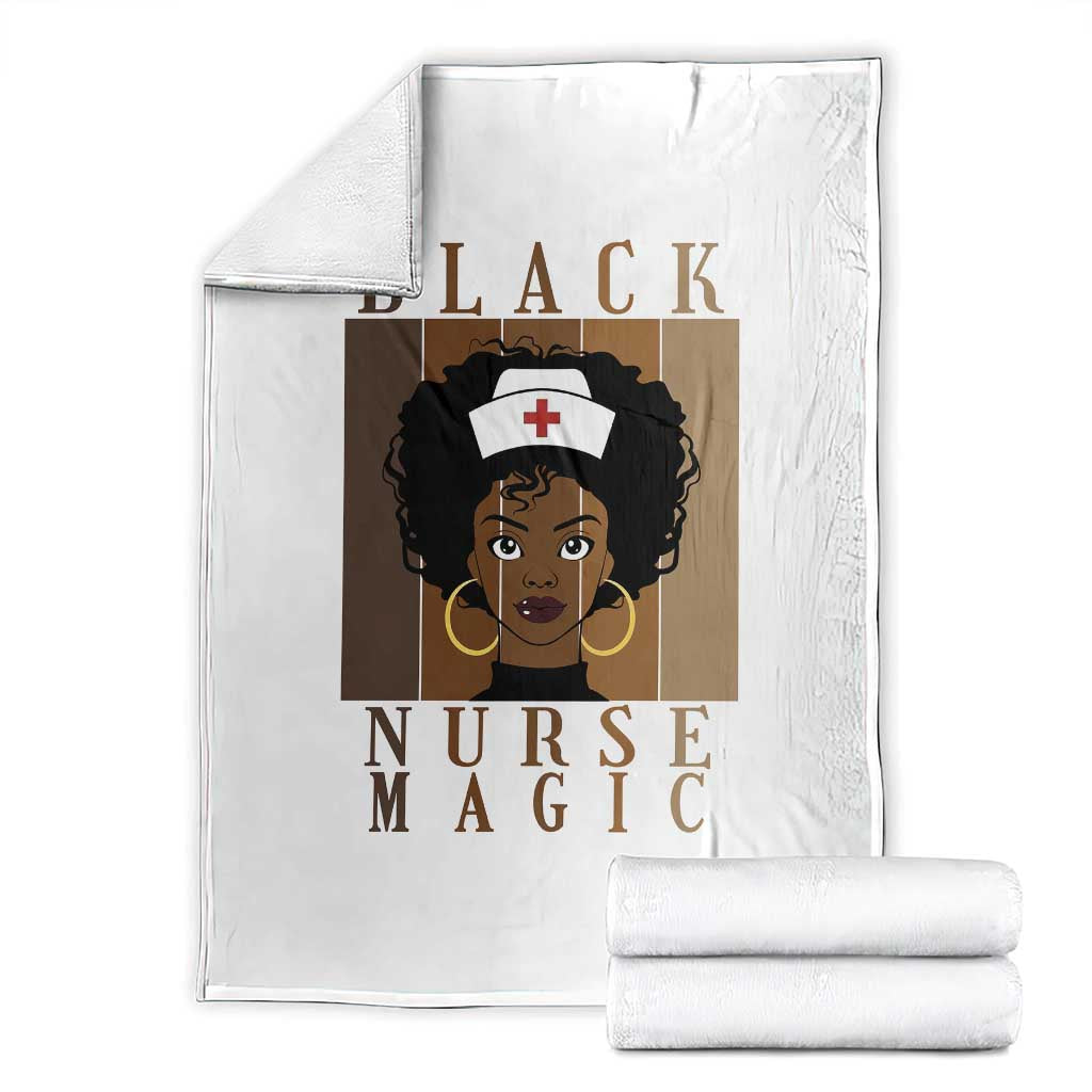 Black Nurse Magic Throw Blanket Black History Month Nurse Gift TS12 White Print Your Wear