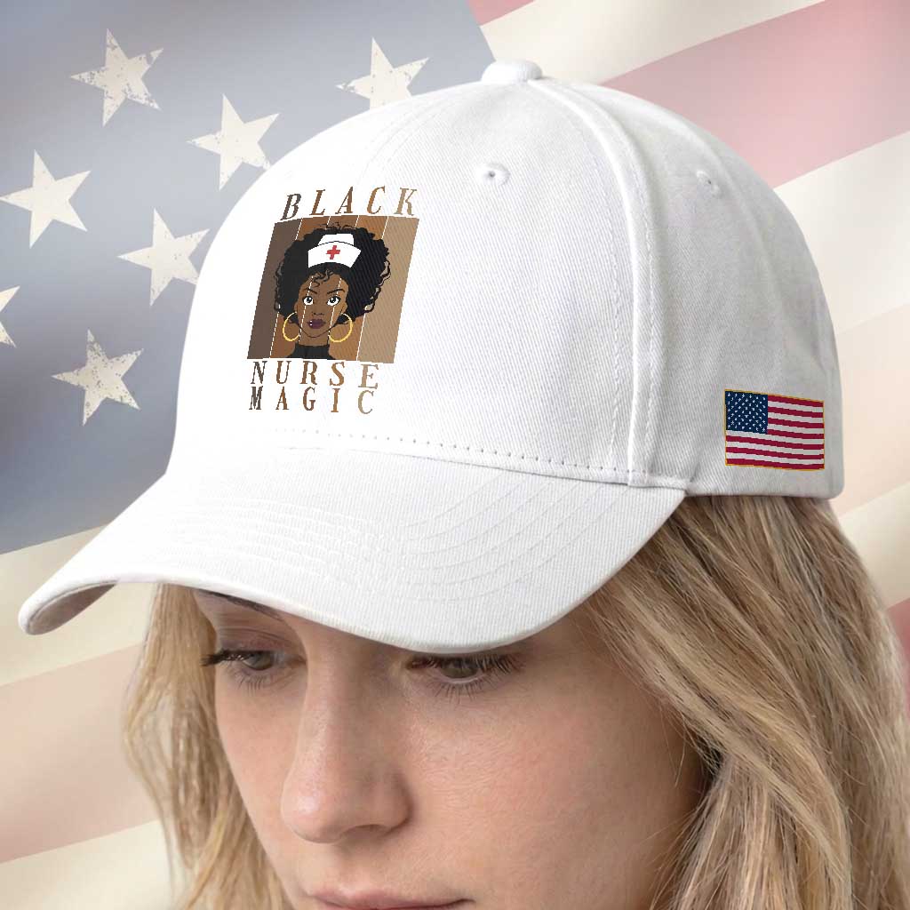 Black Nurse Magic Baseball Cap Black History Month Nurse Gift TS12 Print Your Wear