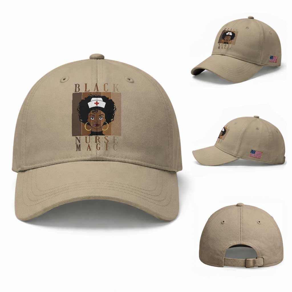 Black Nurse Magic Baseball Cap Black History Month Nurse Gift TS12 Baseball Cap Universal Fit Khaki Print Your Wear