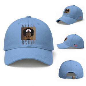 Black Nurse Magic Baseball Cap Black History Month Nurse Gift TS12 Baseball Cap Universal Fit Light Blue Print Your Wear