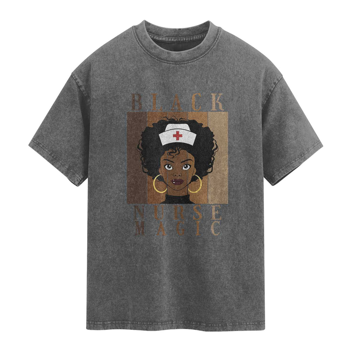 Black Nurse Magic Washed Cotton T-Shirt Black History Month Nurse Gift
