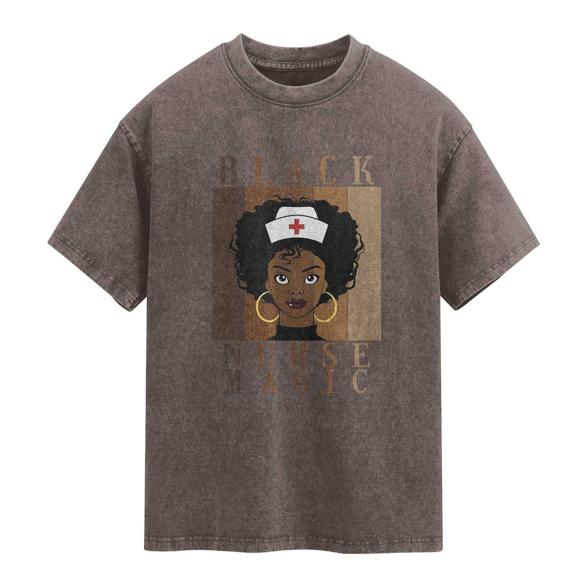 Black Nurse Magic Washed Cotton T-Shirt Black History Month Nurse Gift