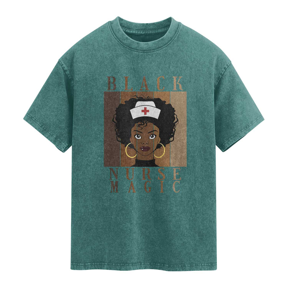 Black Nurse Magic Washed Cotton T-Shirt Black History Month Nurse Gift